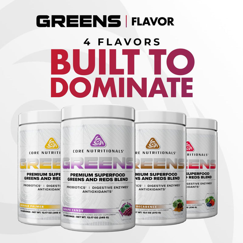 Core Nutritionals Greens, Digestive Support, Chocolate Decadence, 30 Serv. | Daily Wellness Support, Reds & Greens Superfood Blend, 5 Billion CFU Probiotics, Digestive Enzymes, Antioxidants