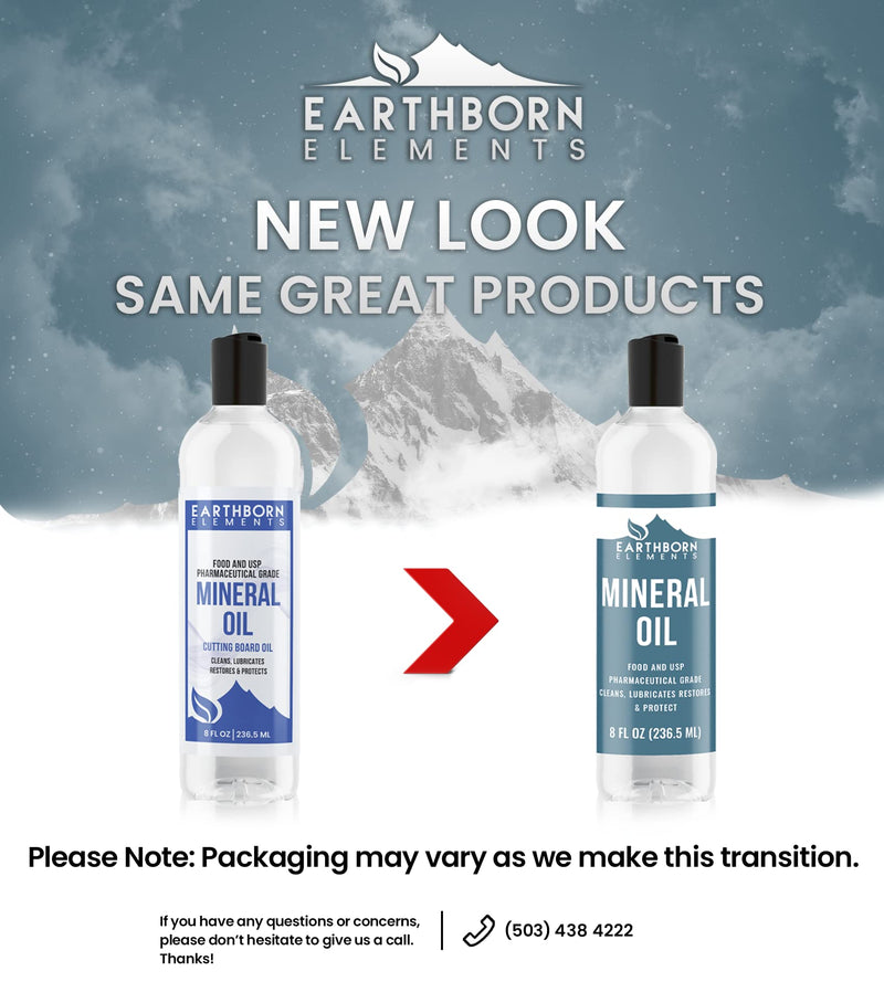 Earthborn Elements Mineral Oil 8 fl oz, Pure & Undiluted, No Additives Clear 8 Ounce - BeesActive Australia