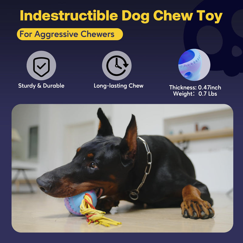 Dog Toy with Rope and Mold to Frozen Treat, Natural Rubber, Safe and Indestructible Dog Chew Toy for Medium and Large Dog, Interactive Dog Toy Keeps Dog Busy, Easy to Clean Dog Licking Toy - BeesActive Australia