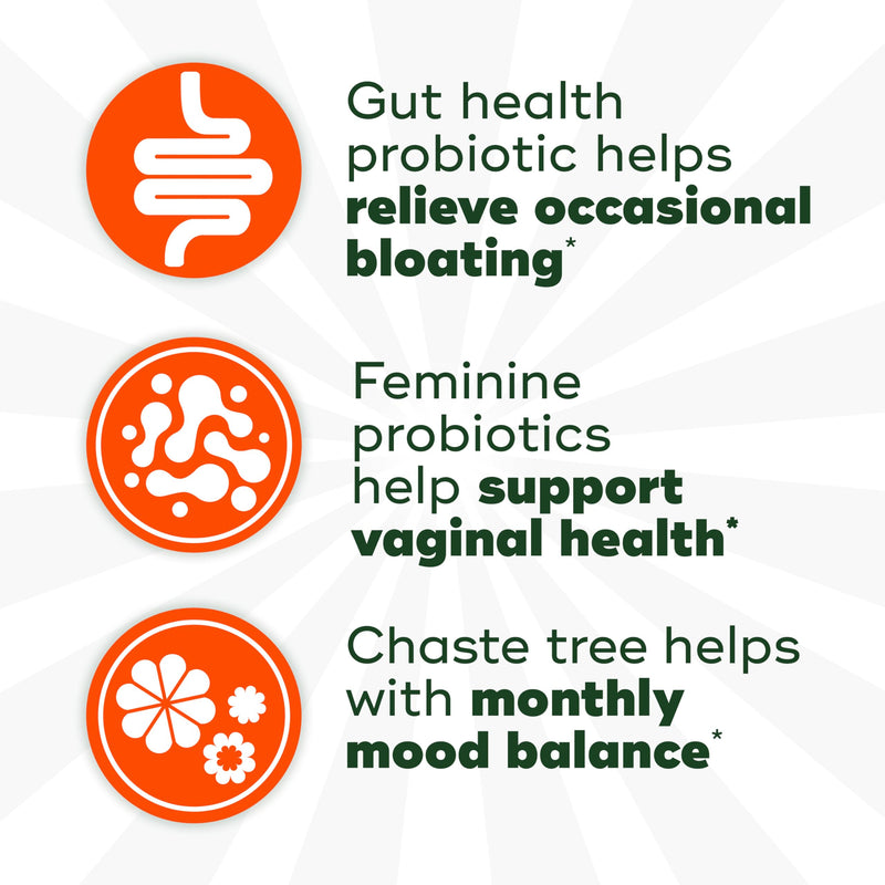 Align Probiotic, Women's Dual Action, Probiotics for Women, Multi-Strain Probiotic with Chaste Tree, Supports Feminine Health, Soothes Occasional Abdominal Discomfort, Gas, Bloating, 28 Capsules - BeesActive Australia