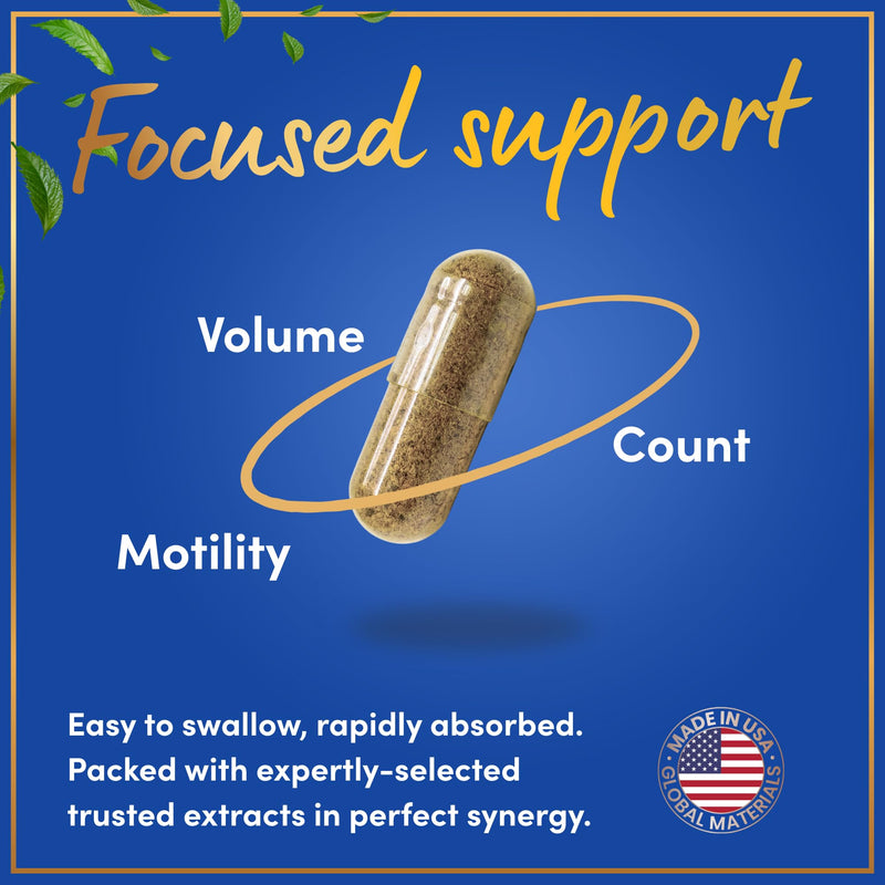 Male Fertility Supplement with Maca Root - Mens Health Conception Fertility Prenatal Vitamins Plus Natural Extracts - Prenatal Fertility Supplements for Men - 3rd Party Tested - 120 Capsules, 2 Month 120 Count (Pack of 1) - BeesActive Australia
