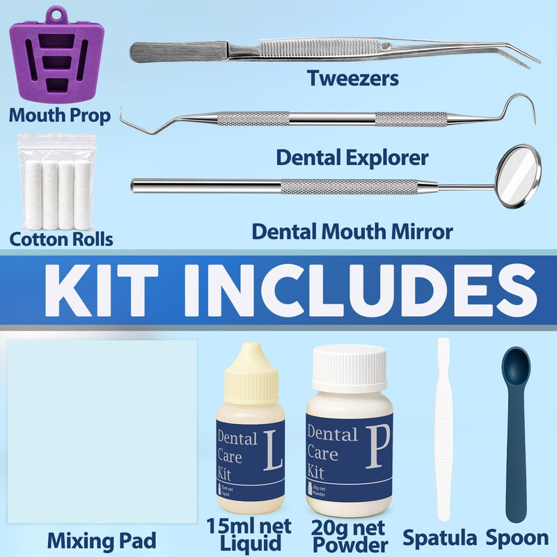 Zinc Oxide Eugenol Dental Cement Tooth Repair kit for Broken Teeth, Temporary Filling for Crowns, Tooth Filler, Cavity Filler for Teeth - BeesActive Australia