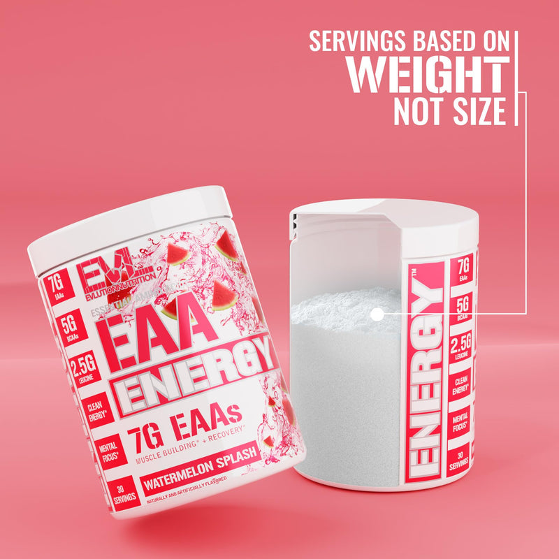 EVL EAA Essential Amino Acids Powder Pre & Post Workout - 30 Servings | 7g EAA formula with 5g BCAAs supports muscle recovery, energy and workout performance - Watermelon
