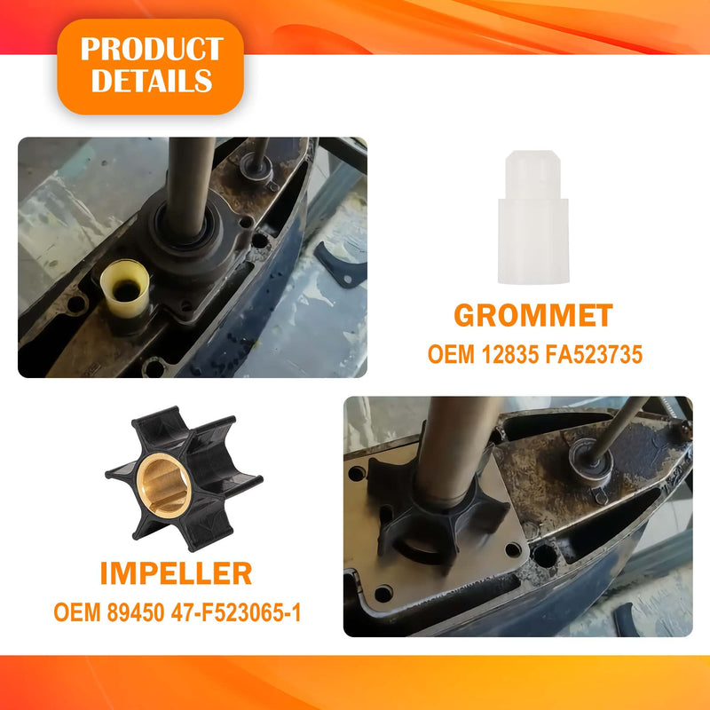 Bonbo 12012 Water Pump Impeller Kit Fit for Chrysler Force 75 85 90 100 105 115 125 140 hp 1979-1989 Replaces for OEM Part Number FK1069 - BeesActive Australia