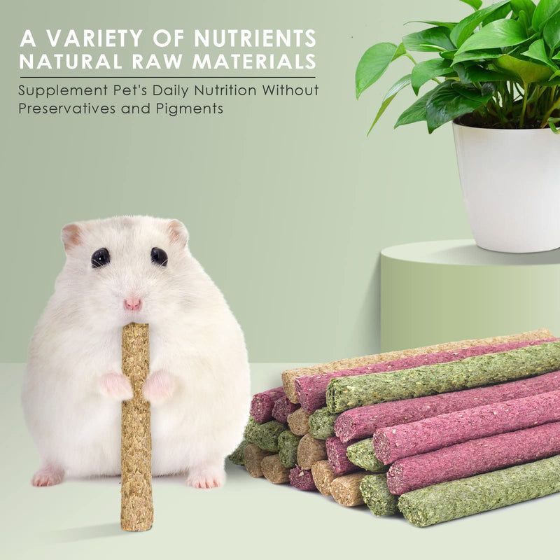 Timothy Hay Sticks, ERKOON Pack of 25 Hamster Toys, Rabbit Small Animals Chew Toy for Guinea Pigs, Hamsters, Chinchilla, Bunny Treats 25 Pieces (Pack of 1) - BeesActive Australia