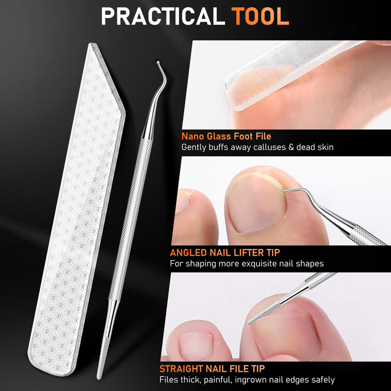 7PCS Ingrown Toenail Removal Kit, Professional Pedicure Tools for Feet, Toe Nail Clippers & Pedicure Knife Set with Corn Removers, Foot Scraper, Callus Shaver, Calloused Feet, Cuticle Remover Tool - BeesActive Australia
