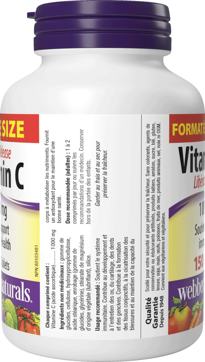 Webber Naturals Vitamin C Timed Release 1000mg, 150 tabs