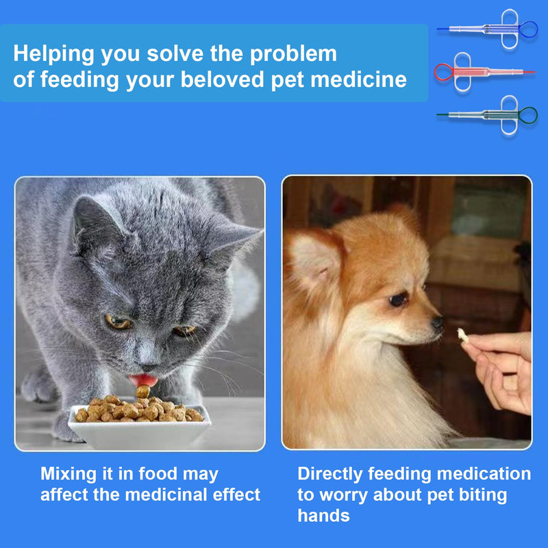 TENGEE Pack of 3 tablet dispensers for cats, tablet dispensers for cats, food grade silicone tablet dispensers for cats, for feeding pets with tablets, capsules, pills and remedies