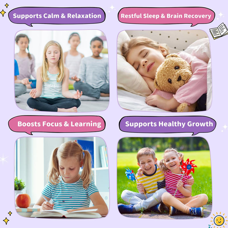 2 Pack Magnesium Glycinate Liquid for Kids - Magnesium Bisglycinate Drops with L-Theanine, Chamomile & Vitamin B6, B12, C, D3 for Sleep, Relaxation, Immune Support, Calm & Focus - 4 Fl Oz, Mixed Berry 2 Fl Oz (Pack of 2)