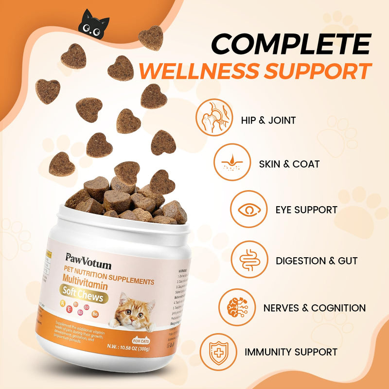 Cat Multivitamin Supplement, Supports Immune System & Energy, Meets Nutritional Needs During Development, Gestation & Postnatal, Contains Multiple Vitamins & Minerals