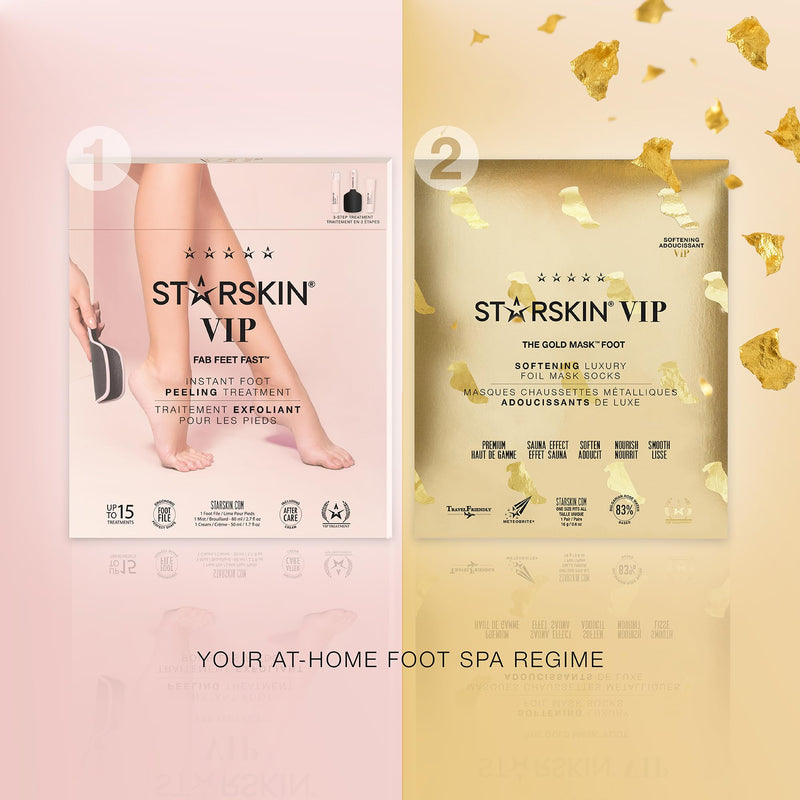 STARSKIN VIP Gold Mask Foot (4 Pieces), Softening Foot Mask for all Skin Types, Korean Skin Care, Hydrating and Moisturizing with Shea Butter and Rose Oil, K Beauty Skincare 1 Count (Pack of 4) - BeesActive Australia