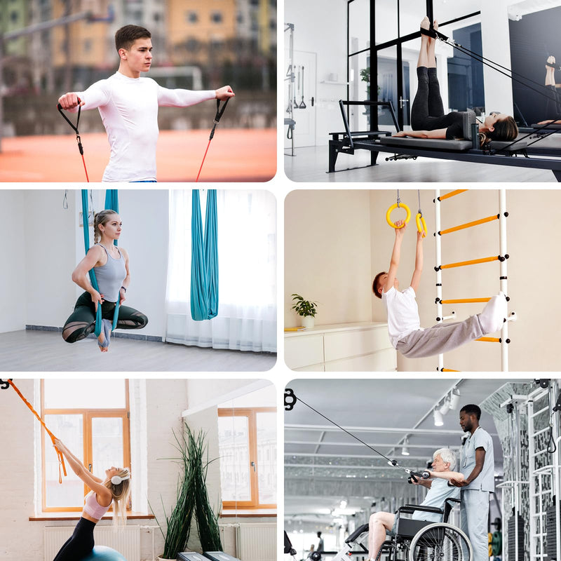 3 PCS Resistance Bands - Workout Wall Mount & Door Anchors for Hanging Straps, Home Gym & Physical Therapy Black