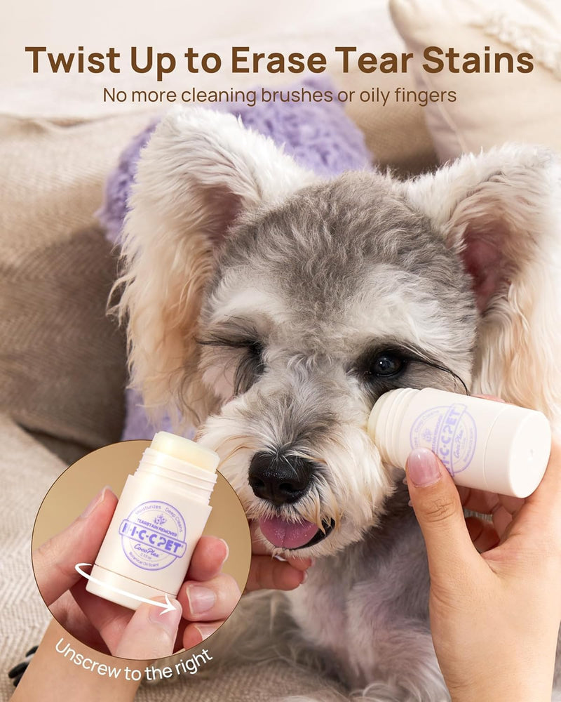 HICC PET Eye Balm for Dogs & Cats, Vet-Recommended Dog Eye Infection Treatment Gently Remove Tear Stain, Debris, Discharge, Crust - Hypoallergenic Pet Eye Cream Cleaner for Wrinkle, Face - 0.21 oz