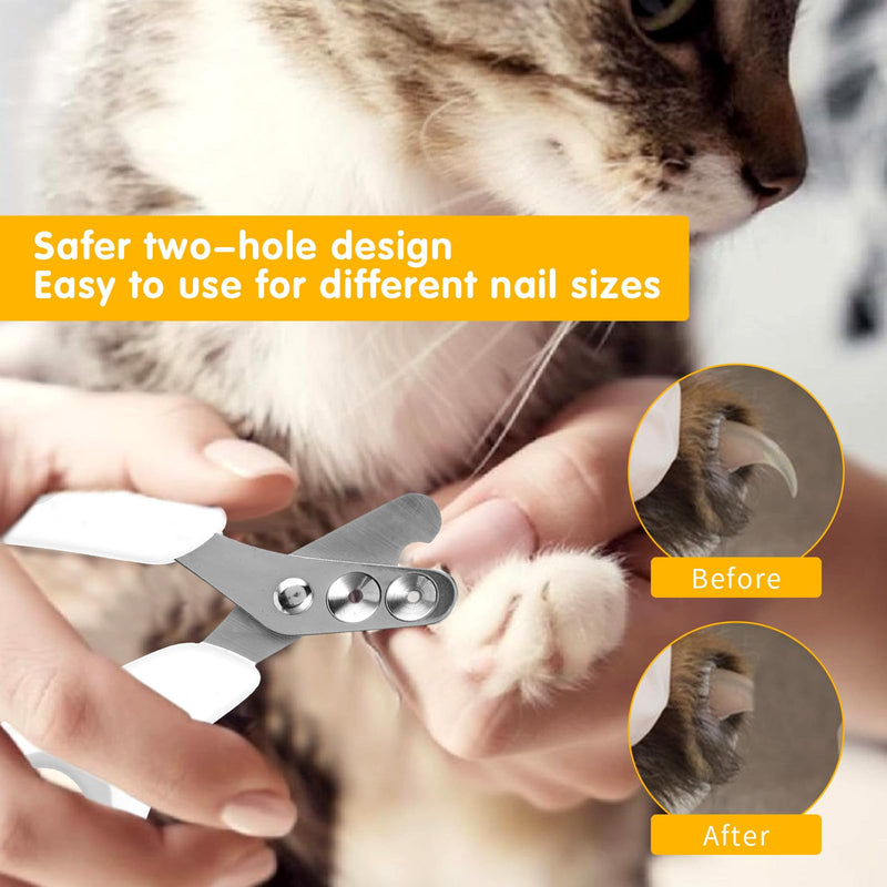 Cat claw scissors, stainless steel cat nail cutter, double hole cat nail scissors, fixable safety cat claw cutter, professional cat claw cutter, gray for dogs, cats, small animals, beginners - BeesActive Australia
