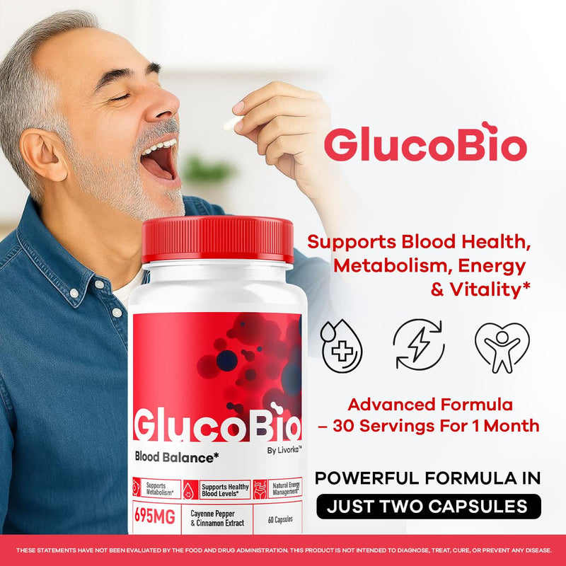 (5 Pack) GlucoBio Capsules - Official Gluco Bio Advanced Formula Support Pills - Maximum Strength, Natural Gluco Bio Supplement Vitamin for Overall Health & Wellness Reviews, 300 Capsules for 5 Months 60 Count (Pack of 5)