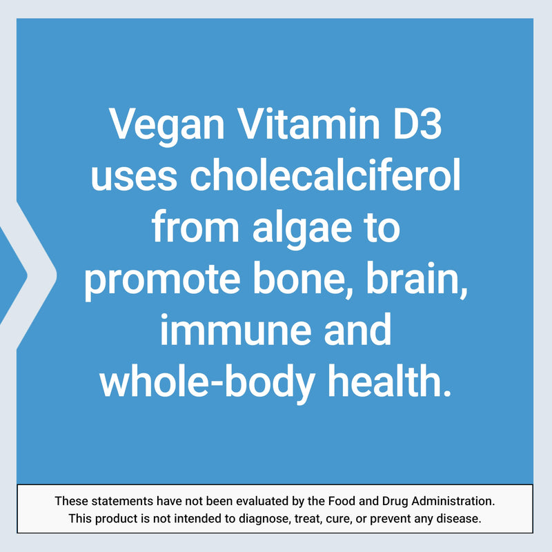 Life Extension Vegan Vitamin D3, 125 mcg (5000 IU), cholecalciferol from Algae, high-Potency Immune, Bone & Whole-Body Health, Gluten-Free, Non-GMO, 1 Daily, 60 Capsules