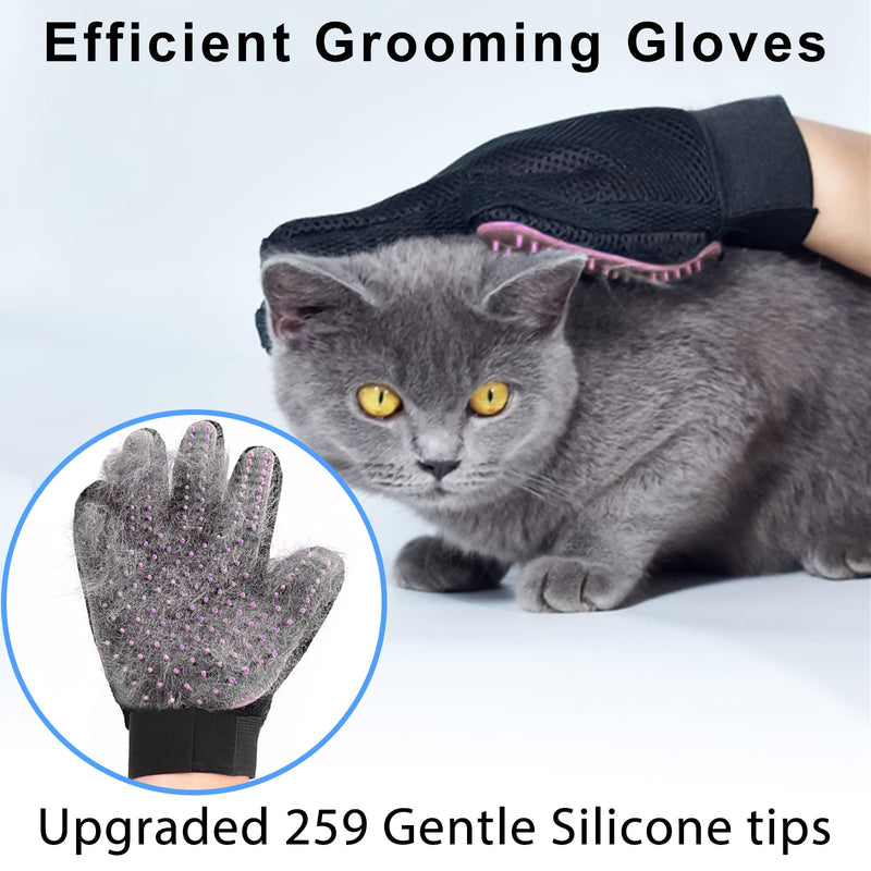 LIONROGE Cat Grooming Glove Brush,Self-Cleaning Slicker Pet Brush for Short and Long Haired Pets,Dog Bath Brush for Shedding and Grooming,Removes Loose Hair and Tangles,Promote Circulation Glove-Pink - BeesActive Australia