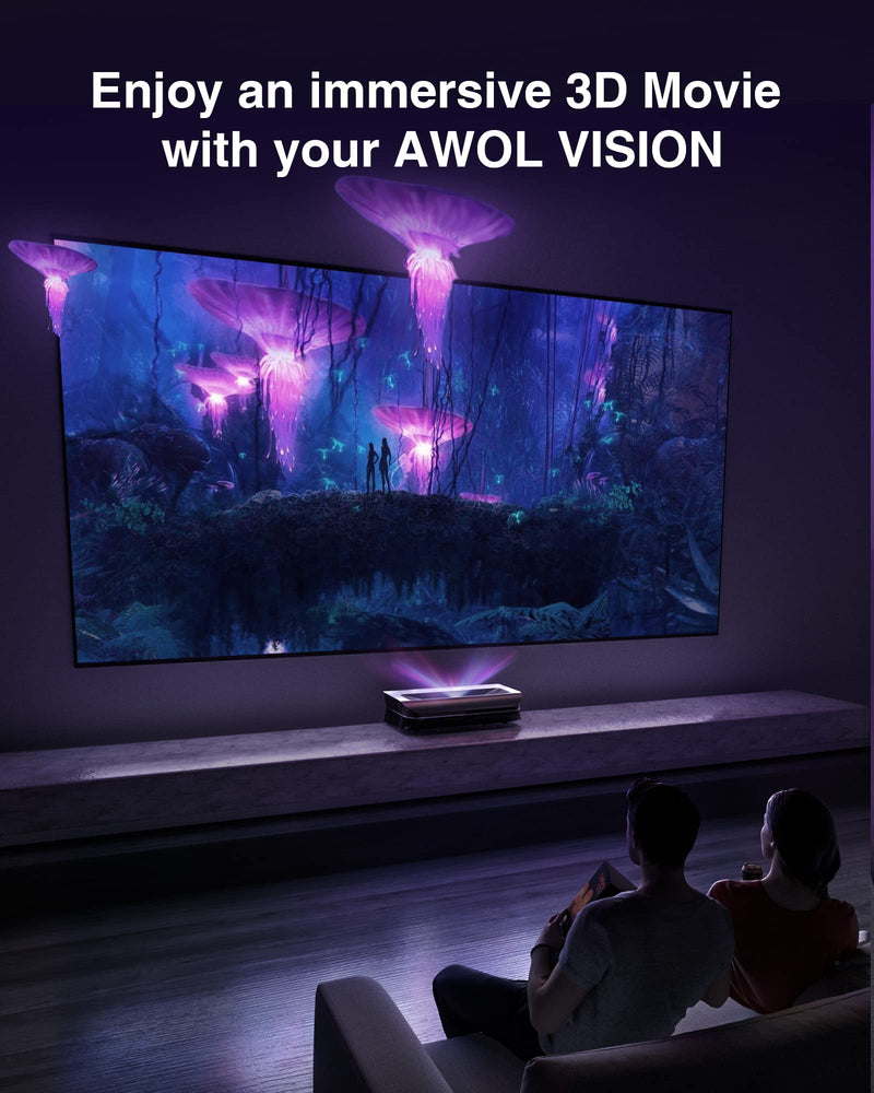 AWOL VISION DLP Link 3D Glasses, Rechargeable Active Shutter Eyewear compatiable with AWOL VISION LTV-3000 Pro and LTV-3500 Pro, Vanish TV & other DLP-LINK 3D projectors (2 Packs) 2 Packs - BeesActive Australia