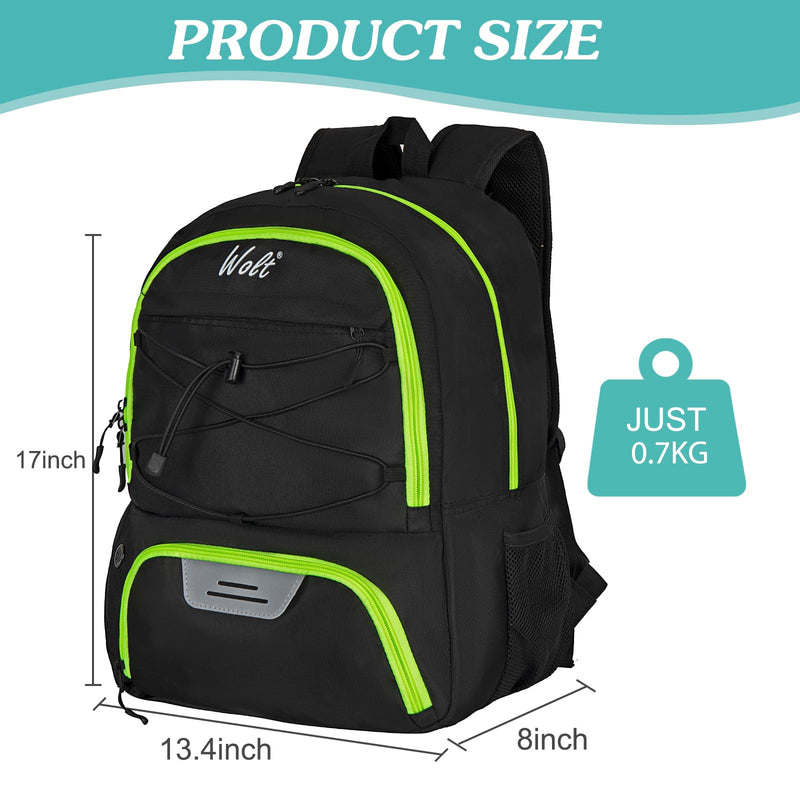 WOLT Soccer Backpack Soccer Bag with Ball Holder & Shoes Compartment, Sport Equipment Bags For Football, Basketball, Volleyball, Gym LemonGreen - BeesActive Australia