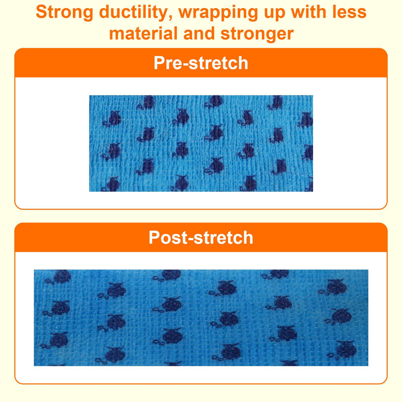 3 Inch Vet Wrap 6 Pack x 5 Yards Self Adhesive Bandage Wrap Bulk Self Adherent Veterinary Non-Woven Pet Tape for Horse Dog Cat Bird Animal 6 Bandages for First Aid Wrist Ankle Sprains Swelling - BeesActive Australia