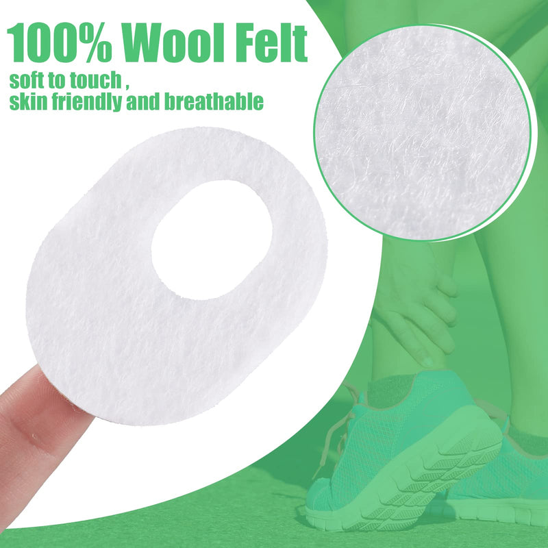 WILLBOND 60 Pcs Callus Pads Soft Felt Callus Oval Shape Corn Pads for Bottom of Foot Adhesive Foot Corn Cushion for Men and Women Feet Toes Heel Pain Relief (White) White - BeesActive Australia