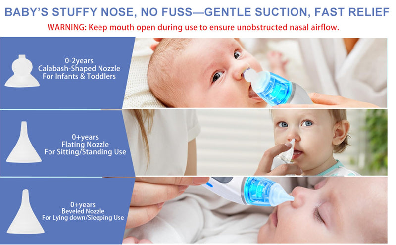 Electric Nasal Aspirator for Baby,POLEDY Waterproof Nose Sucker for Toddlers, Nose Cleaner with 3 Silicone Tips,3 Adjustable Suction Levels, Baby Booger Sucker with Music-Light Soothing Feature ﻿ - BeesActive Australia