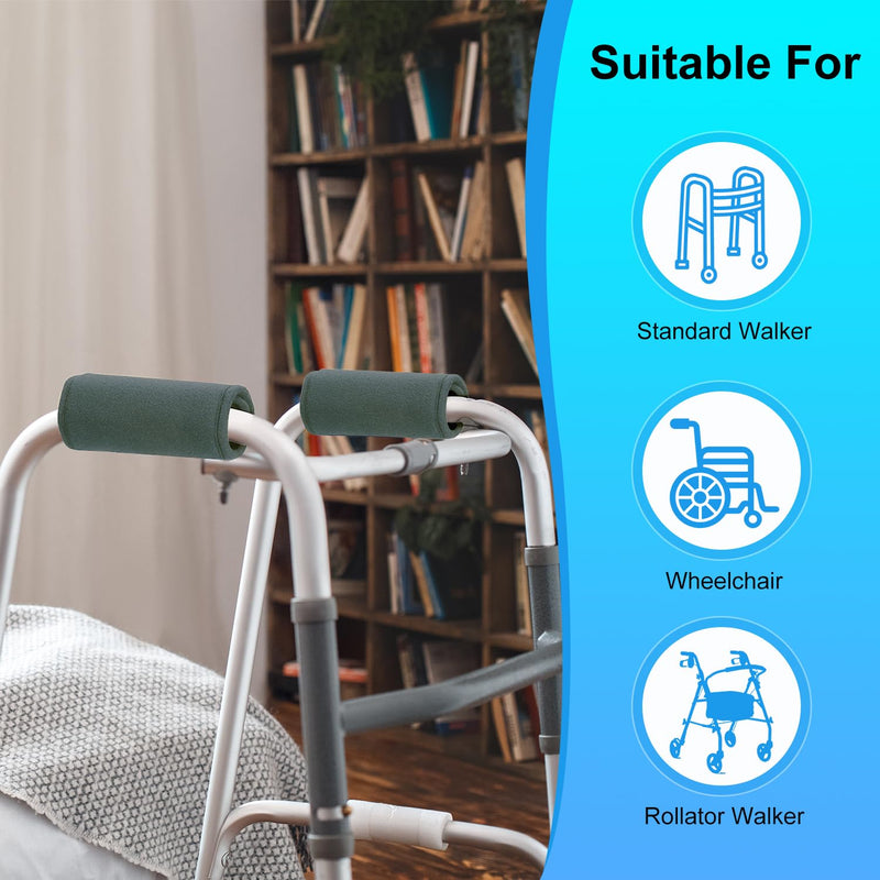 supregear Walker Grips (2 Pack), Soft Padded Hand Covers, Non-Slip Comfortable Cushion Padding for Folding Walker Handle, Moisture Wicking Mobility Accessory Dark Grey - BeesActive Australia