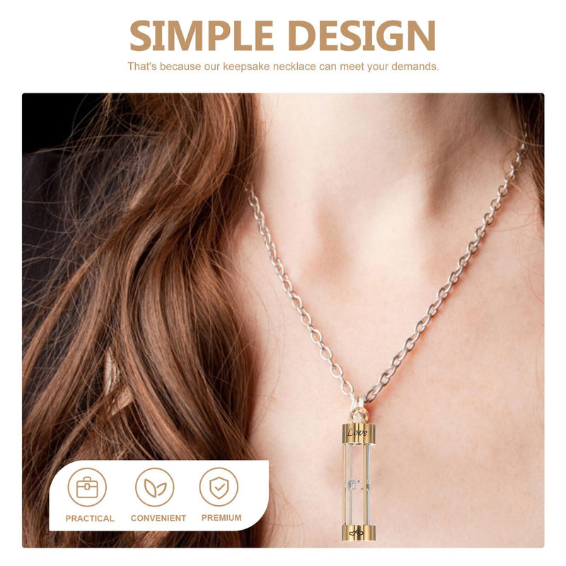 PACKOVE Ash Necklace Jewelry Necklaces Necklace for Ashes for Dog Urn Necklace for Dogs Ash Container for Dog Ashes Cremation Necklace for Ashes Memorial Hourglass Pendant Glass 4.70X1.20X1.20CM - BeesActive Australia