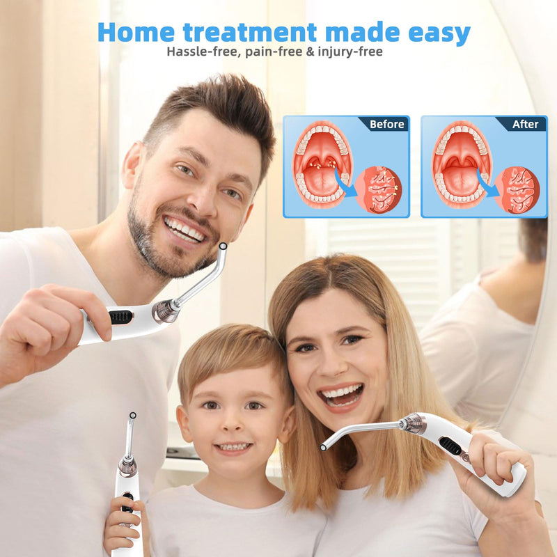Voraiya Electronic Tonsil Stone Remover Vacuum, 5 Modes Instant Suction Cleaner Tool, 10 in 1 Tonsil Stone Removal Kit, Easy to Use, Fight Bad Breath White - BeesActive Australia