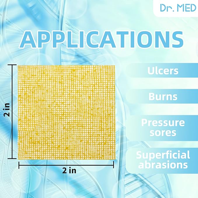 Honey Impregnated Gauze Dressing 2" x 2", Pack of 10 Individual Sterile Pads, Medical Active Leptospermum Honey, Soft & Conformable, Fast Healing for Diabetic Ulcers & Burns 2x2 Honey Impregnated Guaze Dressing - BeesActive Australia
