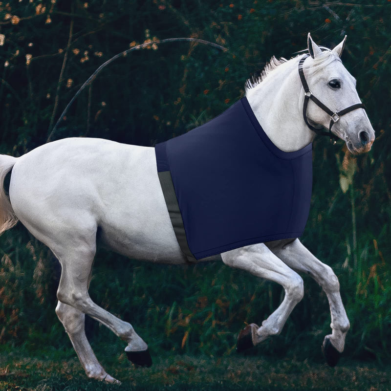 Horse Shoulder Guard, High Elastic Spandex Fabric Horse Vest - Anti-Rub Bib - Navy Blue(Size M) Medium - BeesActive Australia