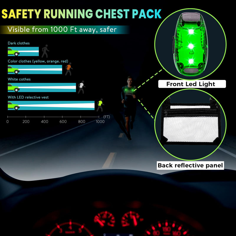 Running Chest Pack with Light, Chest Packs for Phone Holder, Edc Bag for Running, Lightweight Extra Storage Sports Chest Pouch for Runners Cycling Motorcycle Hiking - BeesActive Australia