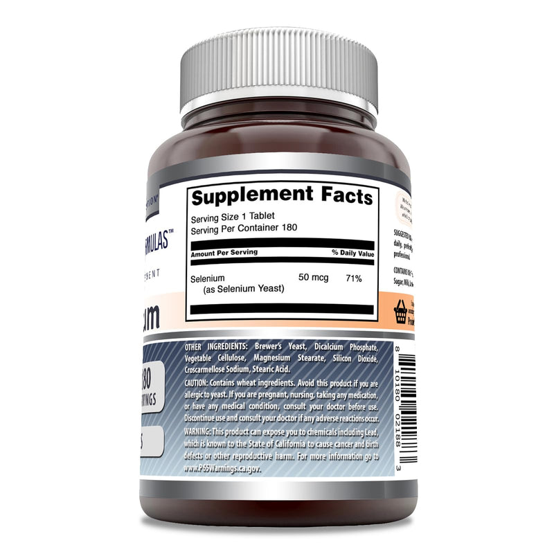 Amazing Formulas Selenium * 50mcg Natural Selenium Yeast * 180 Tablets (Non-GMO) Per Bottle * Promotes Cell Health, Immune Function, Cardiovascular Health and Healthy Thyroid Function and - BeesActive Australia