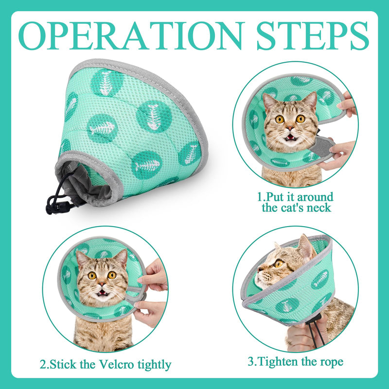 Cat Neck Brace, Soft Cat Neck Brace, Adjustable Cat Protective Collar for After Operations and Injuries, Prevents Licking Wounds Cat Collar for Cats (Green, M) Green - BeesActive Australia