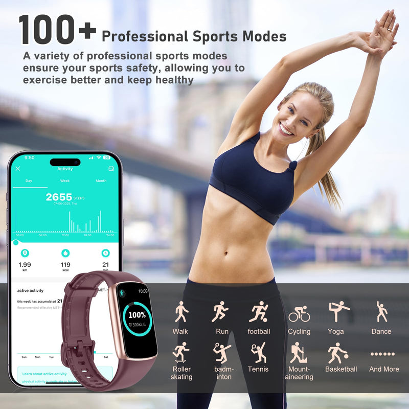 Fitness Tracker with 24/7 Heart Rate, Blood Oxygen, Sleep Tracker, 1.47''Waterproof Fitness Watch, Activity Tracker with Step Tracker for Women Men Bordeaux - BeesActive Australia
