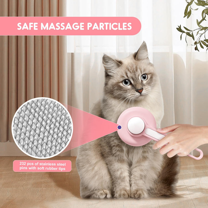 Self Cleaning Brush, Dog Cat Pet Grooming Shedding Self Cleaning Brushes, Pet Massaging Brush Suitable for Cats & Dog with Long or Short Hair