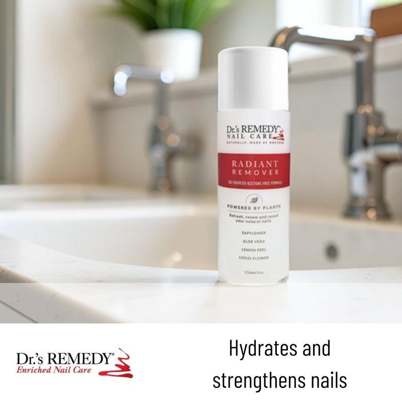 Dr.'s Remedy Organic Nail Polish Remover - Natural and Plant-Based Strengthener for Nails and Cuticles Nontoxic Moisturizing and Hydrating Non-irritating Non-Acetone RADIANT Remover - BeesActive Australia