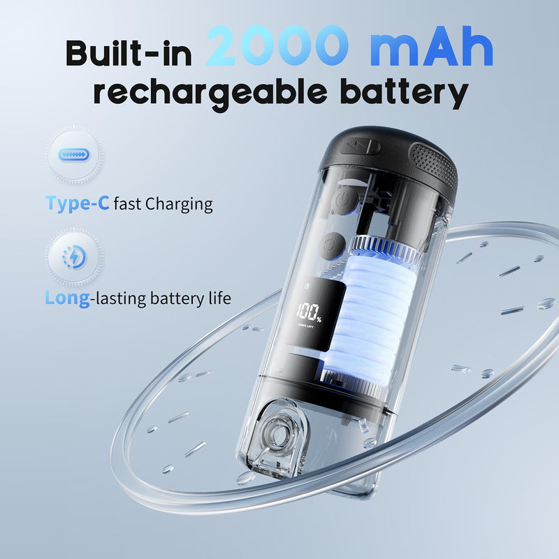 Peri Bottle for Postpartum Care-250mlPortable Bidet for Travel with 5 Sprayer Modes, 2000mAh Rechargeable Electric Bidet with 8 Replaceable Nozzles for Perineal Care & Post-Surgery Care (Black) Black