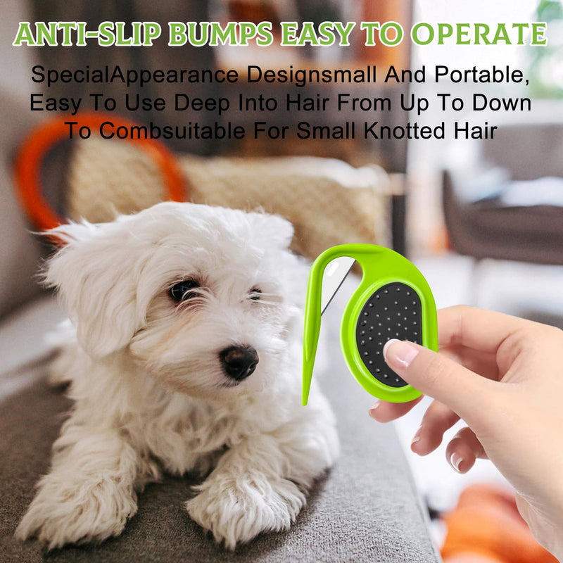 Pack of 2 Pet Knotting Comb, Cat Detangling Knife with Steel Blade, Knot Comb Hair Removal Tool, Knot Comb for Cat, Perfect for Removing Tangles - BeesActive Australia