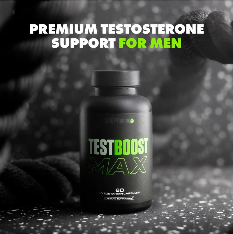 Sculpt Nation by V Shred Test Boost Max - Testosterone Supplement for Men - Tribulus Terrestris for Men - Natural Energy, Stamina, and Strength Booster - 60 Gluten Free Capsules 60 Count (Pack of 1)
