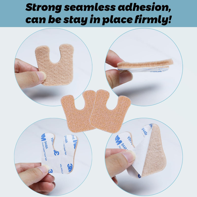 36 Pieces U Shaped Felt Pads Horseshoe Metatarsal Pads Callus Forefoot Foot Pads Pain Relief Foot Cushion Protect Calluses from Rubbing on Shoes Reduce Foot and Heel Pain(Beige) Beige
