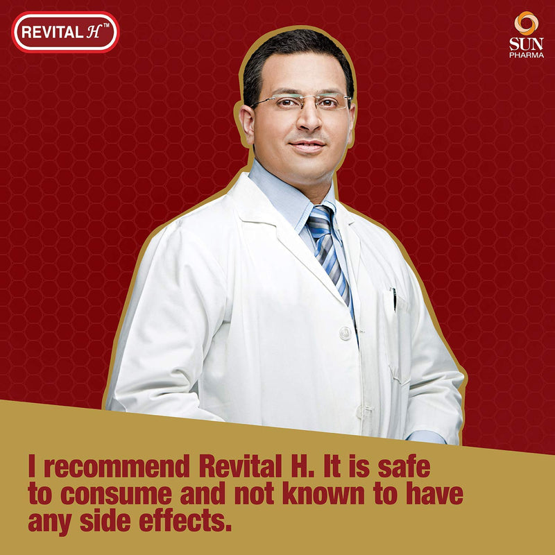 Revital H for Men with Multivitamins, & Natural Ginseng for Daily Immunity Strong Bones, and Enhances Energy Level - 60 Capsules