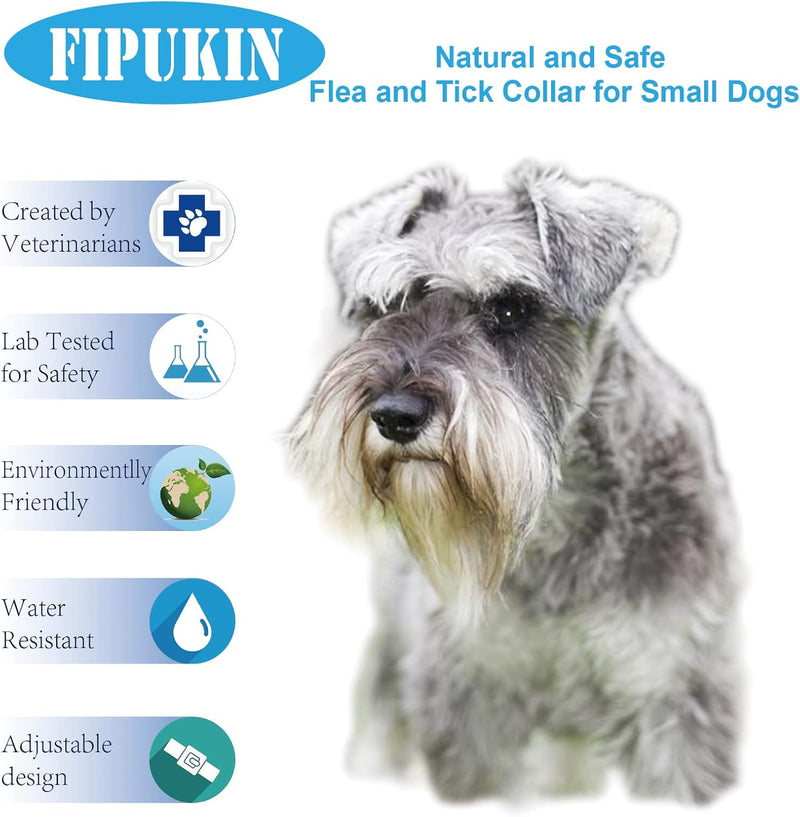 Natural Ingredients Flea Repellent Collar for Small Dogs, Safe and Effective Flea and Tick Repellent, Waterproof, 8 Months Protection per Collar, Free Comb, 13.8 Inches, 2-Pack - BeesActive Australia