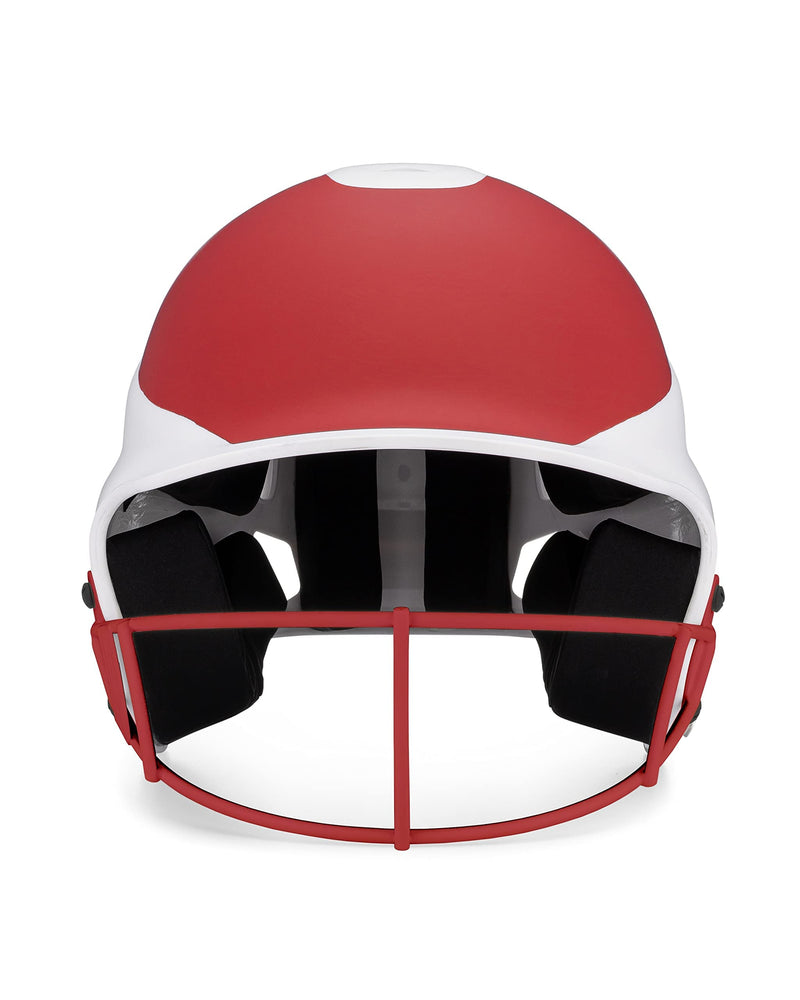 RIP-IT | Vision Pro Softball Batting Helmet with Face Mask | Matte | Two-Tone Scarlet S/M | Lightweight Women’s Sport Equipment Small/Medium Scarlet/White (Matte) - BeesActive Australia