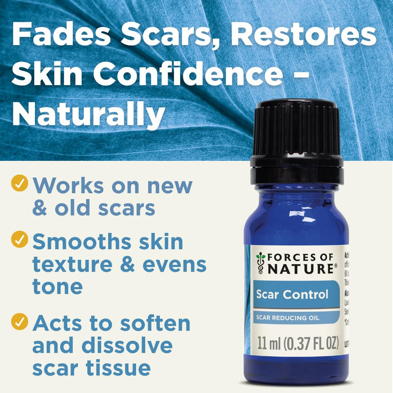 Forces of Nature Scar Treatment, Reduce Stretch Marks, Surgical Scars, Old and New Scars, Burn Scars, and Keloids, Organic Homeopathic Medicine for Skin Care, Promotes Healthy Skin, 0.37 FL OZ 0.37 Fl Oz (Pack of 1)