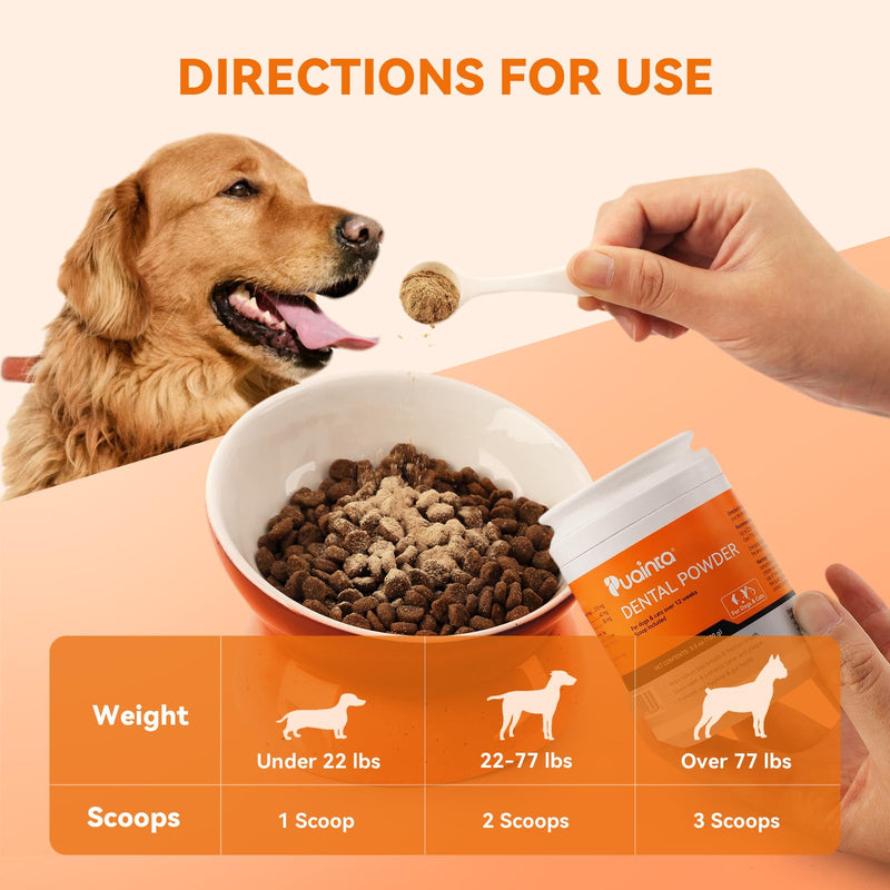 Dog Dental Powder, Dog Teeth Cleaning Powder for Teeth Cleaning Breath Freshener, Dental Powder for Dogs Teeth Cat Dog Dental Care Plaque Off Tartar Remover for Dogs & Cats, 100g - PawsPlanet Australia