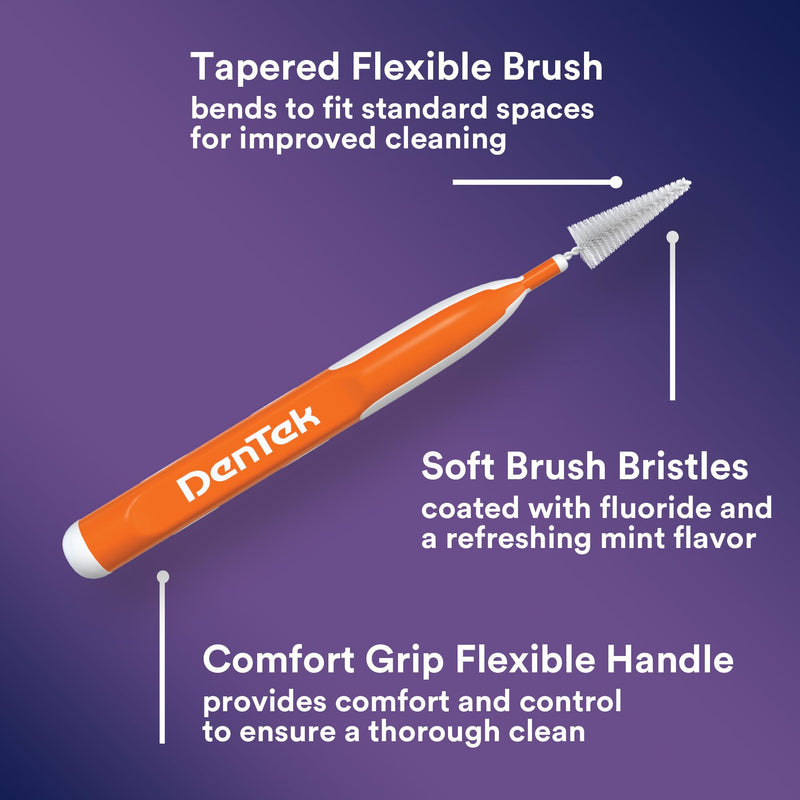 DenTek Easy Brush, Interdental Brushes for Cleaning Between Teeth, Safe for Braces & Dental Work, 16 Count, Pack of 6 Interdental Cleaners 16 Count (Pack of 6)