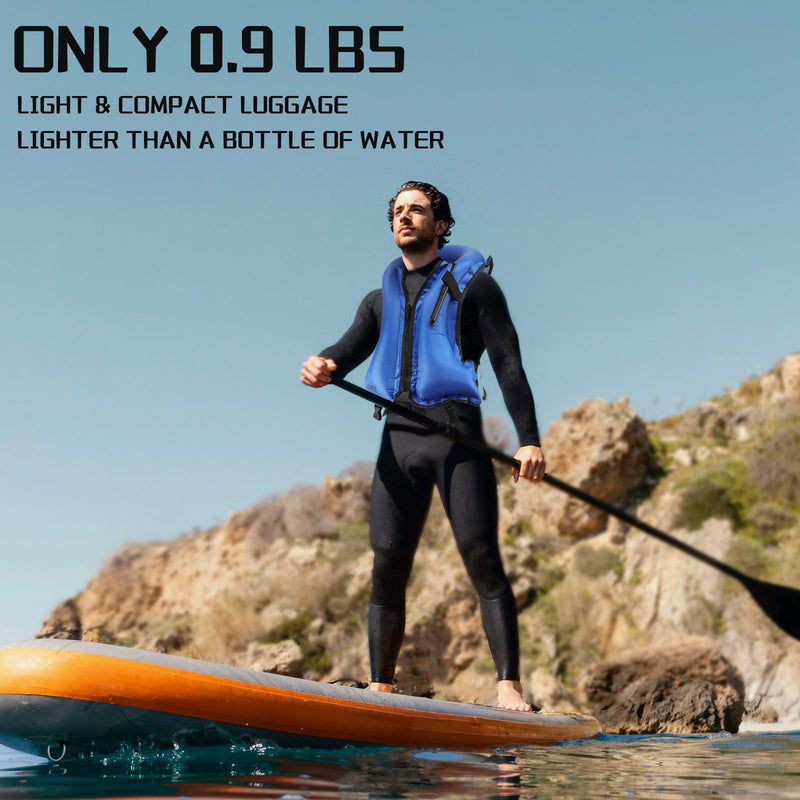 Snorkel Vest for Adults, Inflatable Snorkeling Vest for Men & Women, Portable Swim Jacket & Buoyancy Vest for Snorkeling, Swimming, Kayaking, Boating green