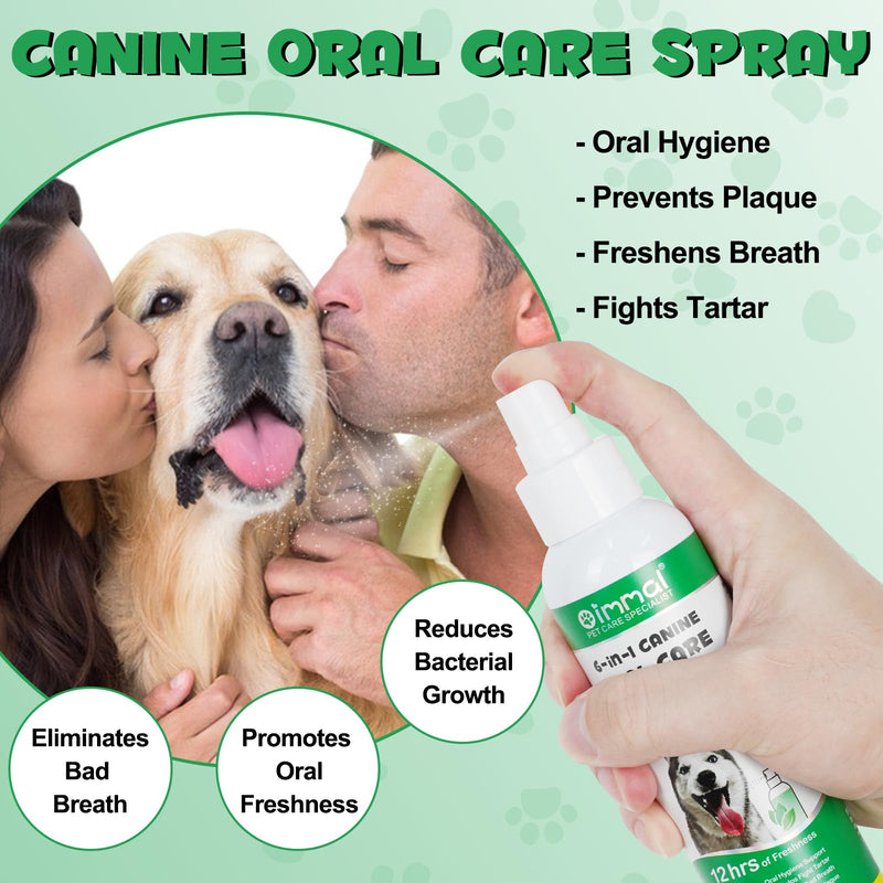 Oral Care Spray for Dogs, Pet Breath Dental Care Spray with Natural Ingredients, Dog Breath Freshener for Bad Breath, Plaque and Tartar, Pet Health Supplies Teeth Treatment Spray - 5.1 Fl Oz / 150ml - PawsPlanet Australia