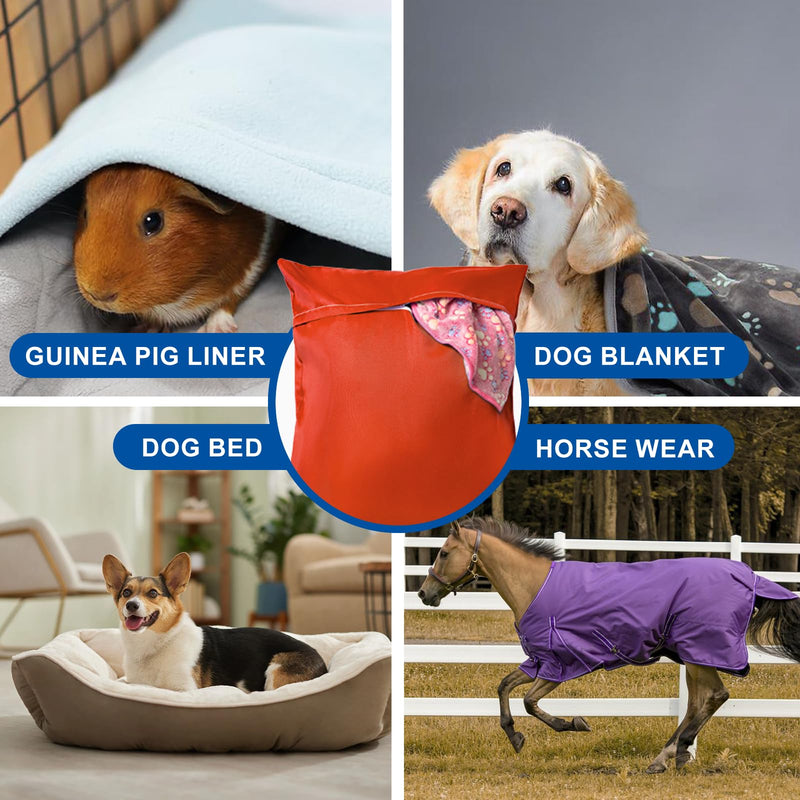 Pet Laundry Bag, Pet Washing Bag for Guinea Pig Cage Liner, Dog Bed, Pet Fleece & Blanket, Stop Pets Hair Clogging Washing Machine, Pet Laundry Helper - 30"×35", Orange 30x35in - BeesActive Australia